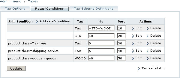 Figure 3-43: Alternative definition of tax condition/rate