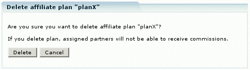 Figure 11: Plan deletion warning message