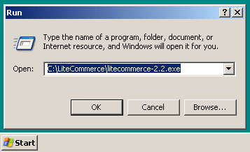 Figure 1-1: Locating and running LiteCommerce Installer file