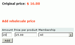   Adding a wholesale price