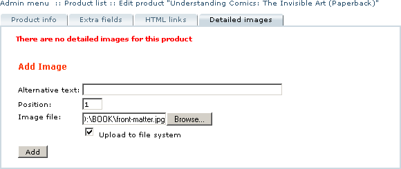 Figure 4: Adding a detailed product image