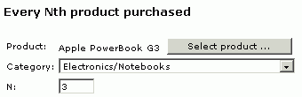  Figure 10: Every Nth product purchased: options