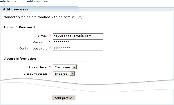 Figure 5-6: Adding a new user account
