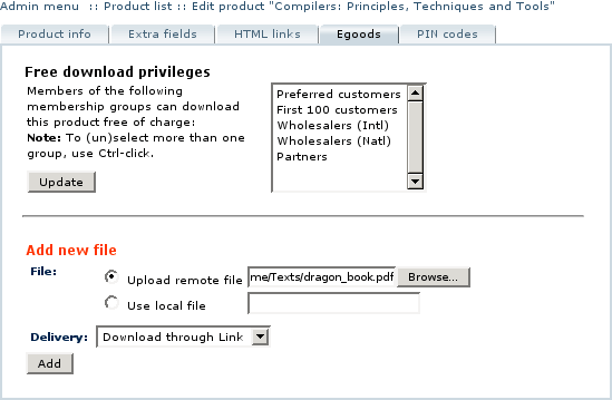 Figure 5: Adding a product file