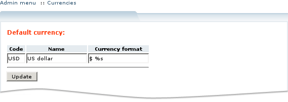  Figure 4: Modifying default currency