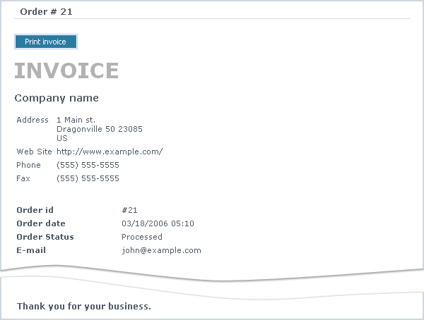 Figure 6-17: Invoice screen