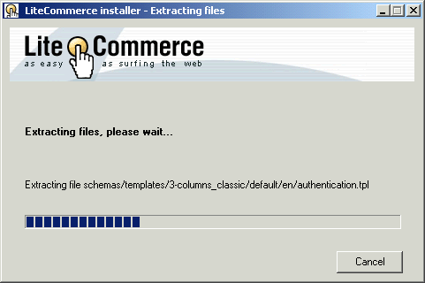 Figure 1-4: Extracting LiteCommerce installation files