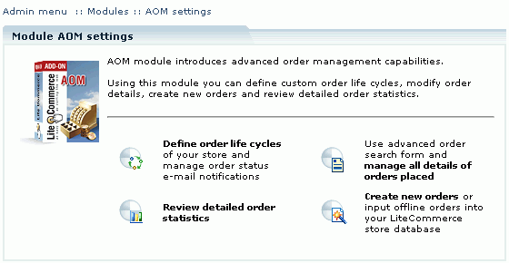   Figure 3: Advanced order management page