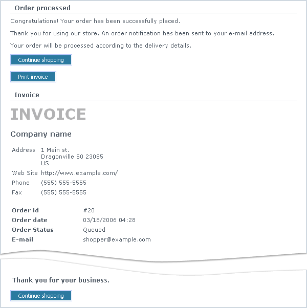 Figure 6-8: Invoice screen