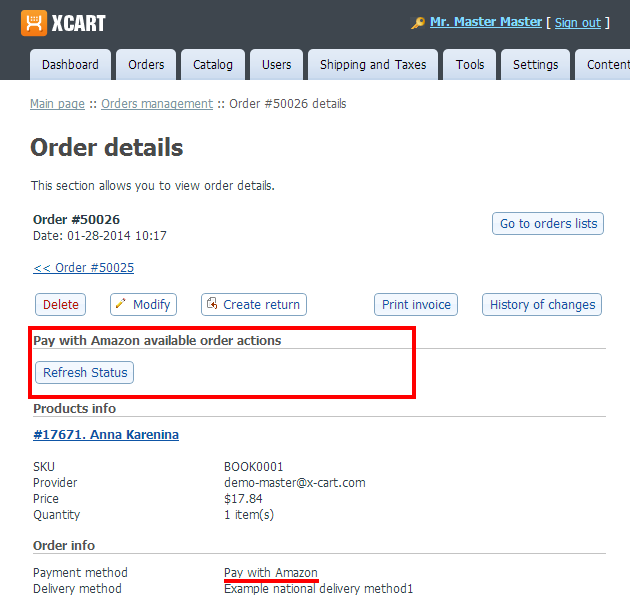 At the moment, X-Cart's Amazon Pay integration supports Authorize, Cap...