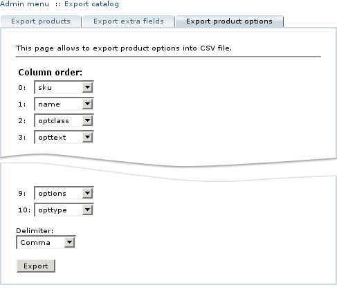  Figure 12: Importing product options