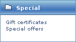  Figure 1. Special menu -> Special offers.