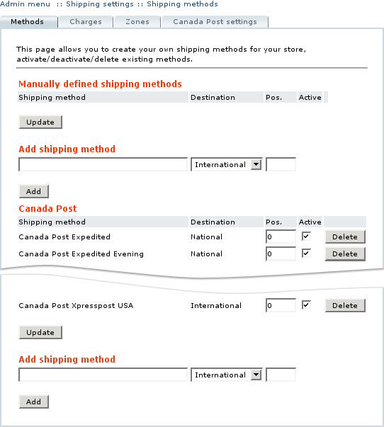  Figure 6: Canada Post shipping settings