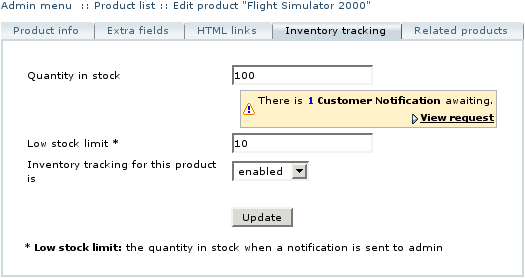  Figure 17: Product availability customer notification awaiting